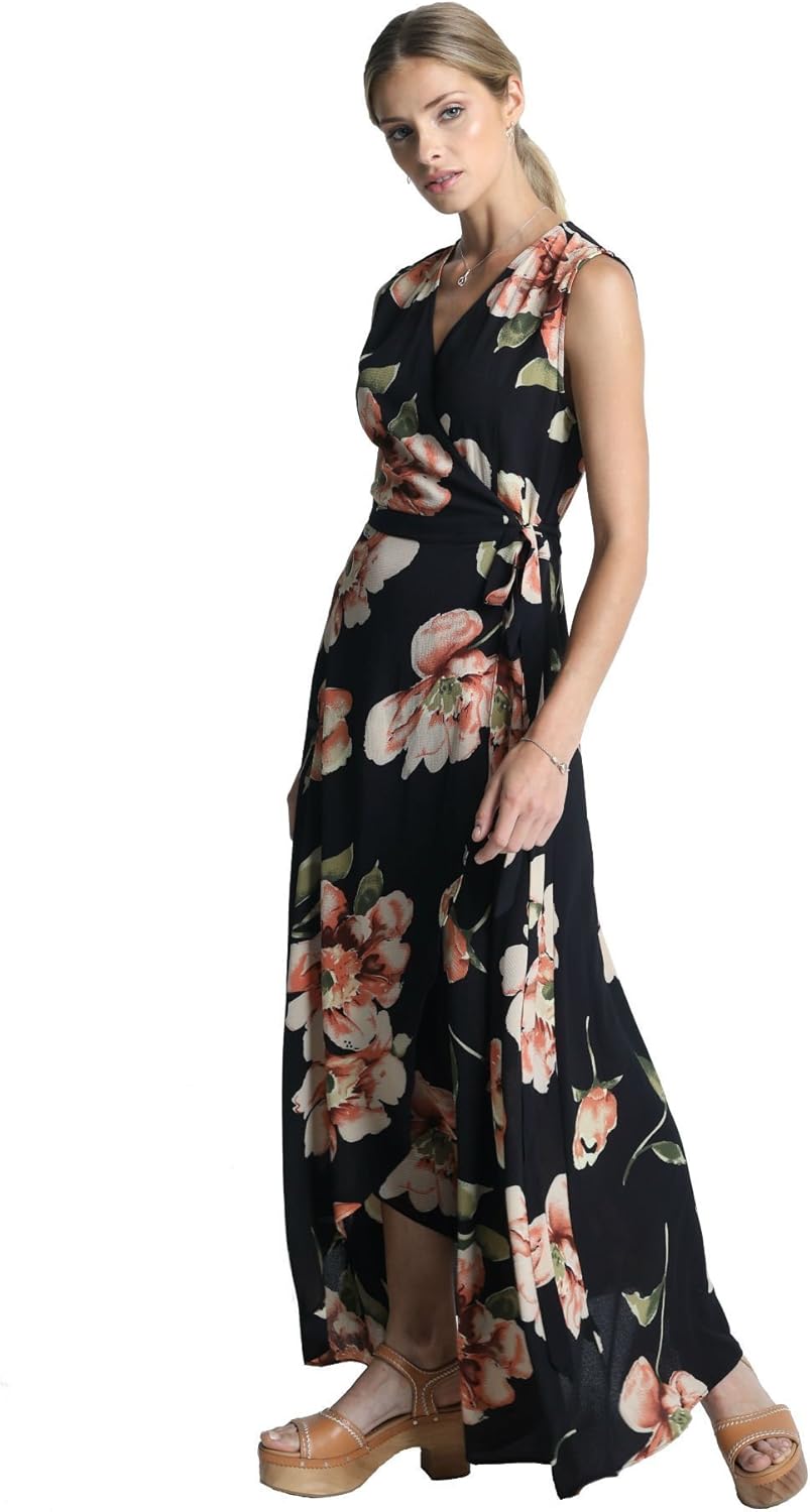 wrap maxi dress floral