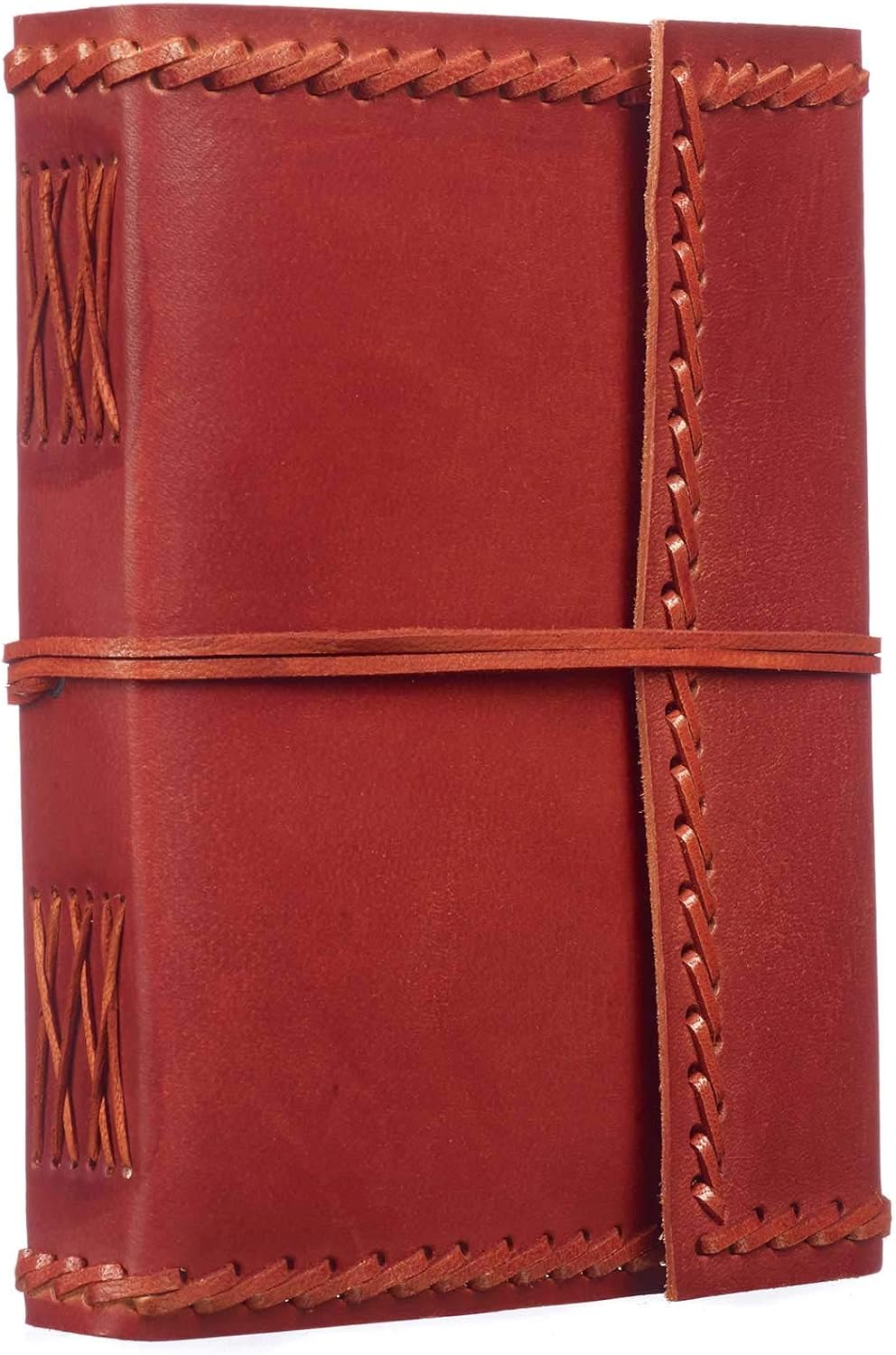 Leather Journal Notebook Large Stitched 135 x 185mm, Brown - Image 3