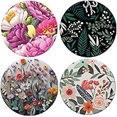 Universal Collapsible Phone Grip & Stand Holder - 360° Rotating Foldable Sticker Mount for iPhone Android Smartphones Tablets 4 Pack - Rose Gold Pink Black Flowers