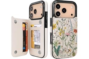 uCOLOR for iPhone 17 Pro Wallet Case with Card Holder PU Leather RFID Blocking Design iPhone 17 Pro flip case for Women Men Magnetic Clasp Kickstand Design 6.3 inch (Desert Flowers)