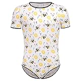 FYMNSI Men�s One Piece Short Sleeve Romper Button