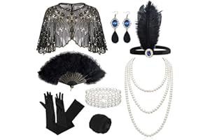 BOONBERY 1920s Flapper Gatsby Accessories Set for Women Roaring 20's Theme Party Costume Kit Fashion Roaring 20's Theme Set