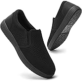 konhill Men's Slip on Shoes, Casual Breathable Boat Sneakers with Arch Support Lightweight Mesh Beach Loafers for Driving Walking Skate