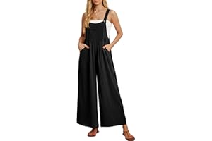 IWOLLENCE Jumpsuit for Women Wide Leg Overall Women's Dungarees with Adjustable Straps and Pockets Maternity Jumpsuit