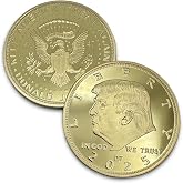 President Donald J. Trump 2025 Gold American Eagle Challenge Coin with Certificate of Authenticity, Oval Office, Trump Coin Collectors Souvenir, 24k Plated Gold, 38mm x 2mm in Protective case