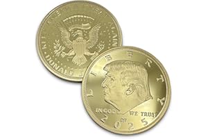 AIZICS MINT President Donald J. Trump 2025 Gold American Eagle Challenge Coin with Certificate of Authenticity, Oval Office, Trump Coin Collectors Souvenir, 24k Plated Gold, 38mm x 2mm in Protective case