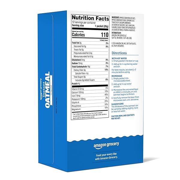 AMAZON GROCERY, ORIGINAL INSTANT OATMEAL, 0.98 OZ, 12 CT