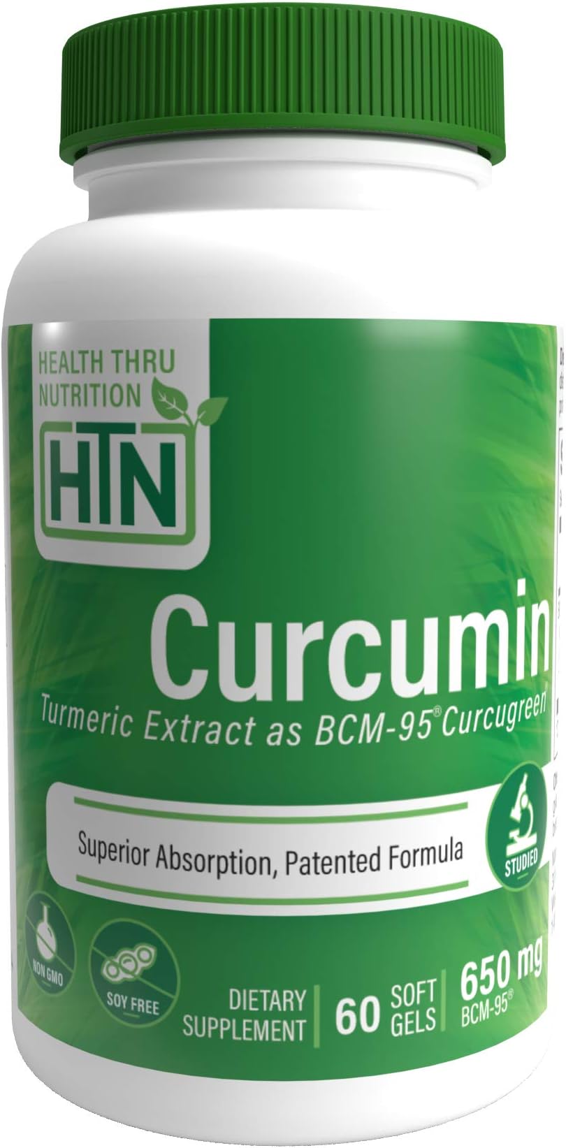 Curcumin as BCM-95, Turmeric Curcumin Softgels - High Strength 650mg 60 Softgels with High Absorption (500mg Curcuminoids)