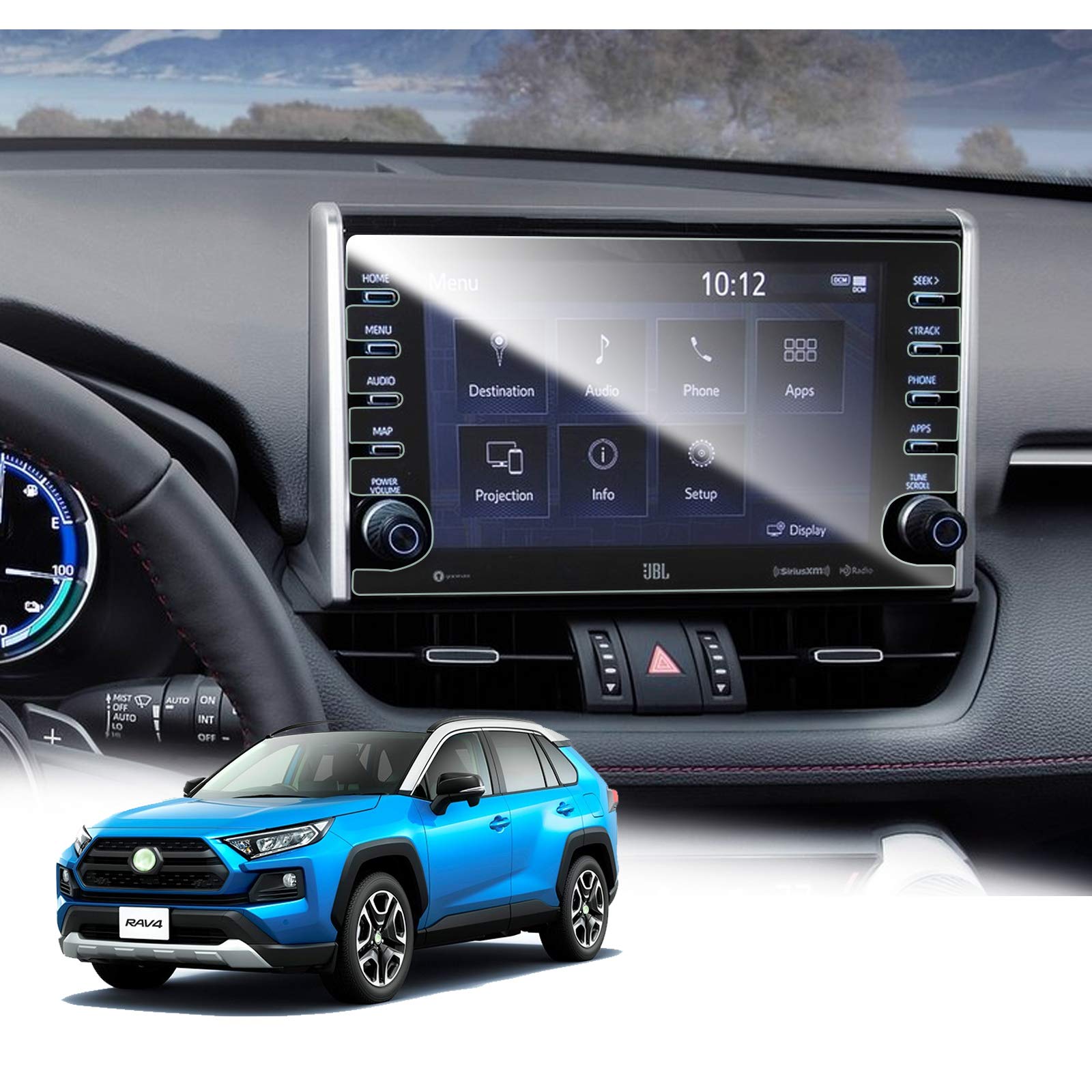 GAFAT Toyot-a RAV4 2019-2022 8 Inch Navigation Screen Protector, 8" RAV4 Touch Screen Tempered Glass Screen Protector, Compatible with Toyota RAV4, Shockproof, 9H Anti-Scratch [Not for 2023]