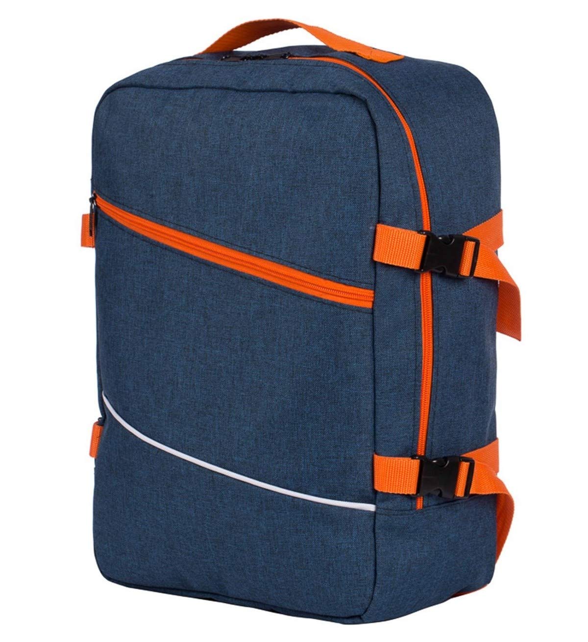 Hand Luggage for Ryanair Multifunctional Carry-On Travel Backpack Baggage Cabin Flight Weekend Backpack Carry On Bag Travel Hand Luggage Size 40x25x20cm Navy Blue - Orange [102]