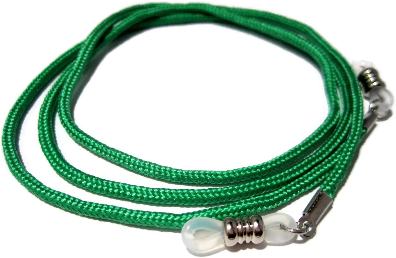 ATLanyards Green Paracord Eyeglass Chain, Eyeglass Holder with Clear Grips, 357