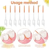 RAYITO Interdental Brushes 220pcs Orange 2-in-1 Tooth Floss Picks Box view 4