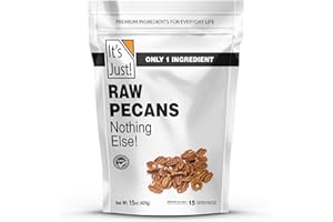 IT'S JUST! It's Just - Raw Pecans Halves, Unsalted, Jumbo XL, Ready to Eat or Roast, Fancy Premium Nuts, Product of USA (15 Ounce (Pack of 1))