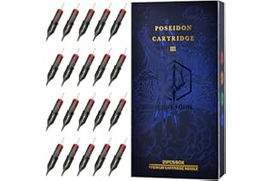 TROYTATU POSEIDON 20Pcs/box Tattoo Cartridge Needles,0.35MM Disposable Tattoo Needles #12 Standard Round Liner for Tattoo Machine,Tattoo Supplies Tattoo Accesories Supply for Tattoo Pen(1007RL)
