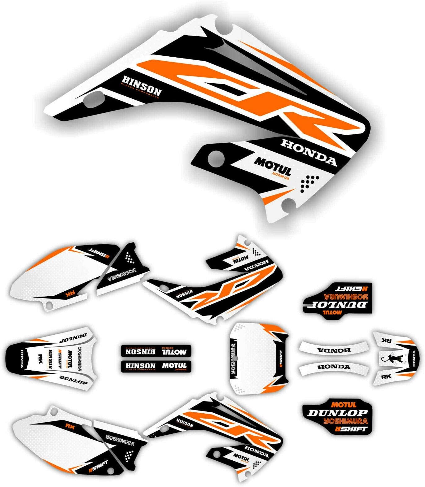 ORANGE Graphic Kit fits years 02-05 Cr125 Cr250 Graphics Decal CR 125 250 SHIFT