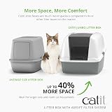 Catit Large Hooded Grey Litter Box with Airsift Filter System view 2