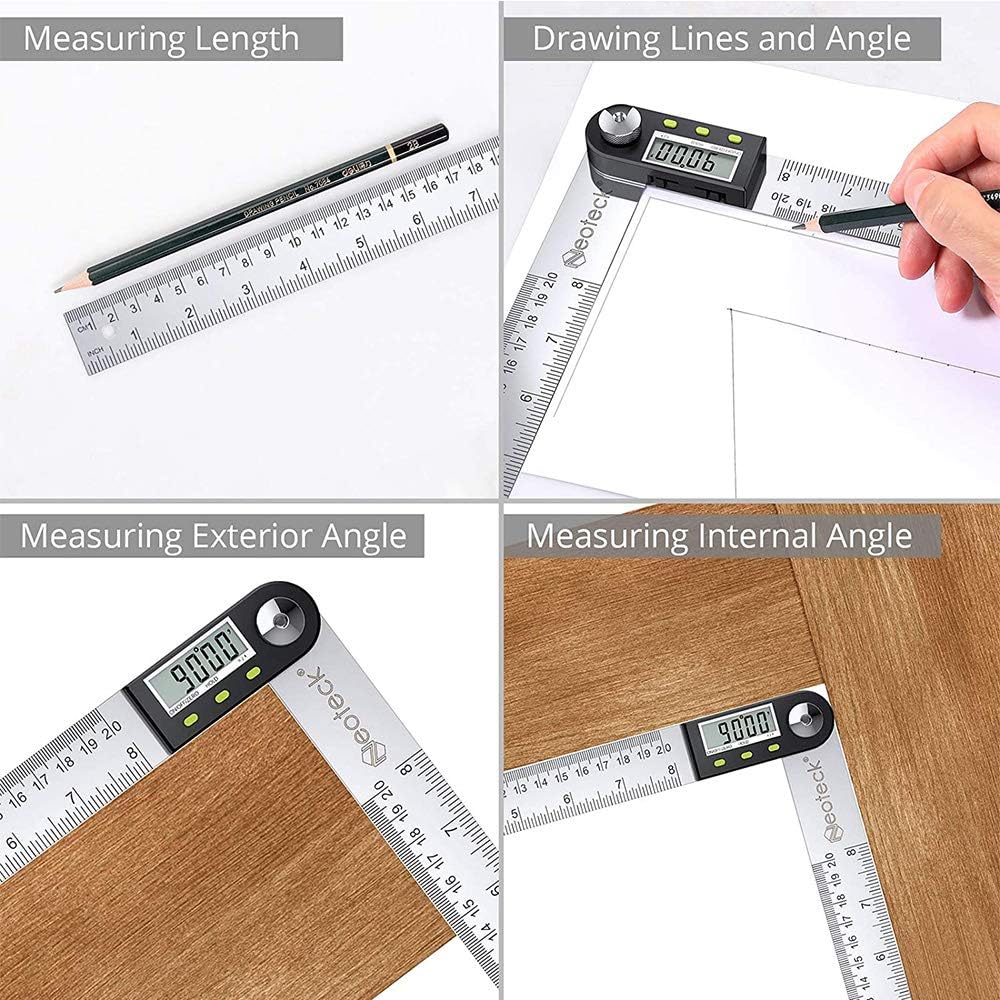 Angle Reader Ruler Digital Angle Finder Ruler,Digital Angle Finder 0-360°,Stainless Steel ...