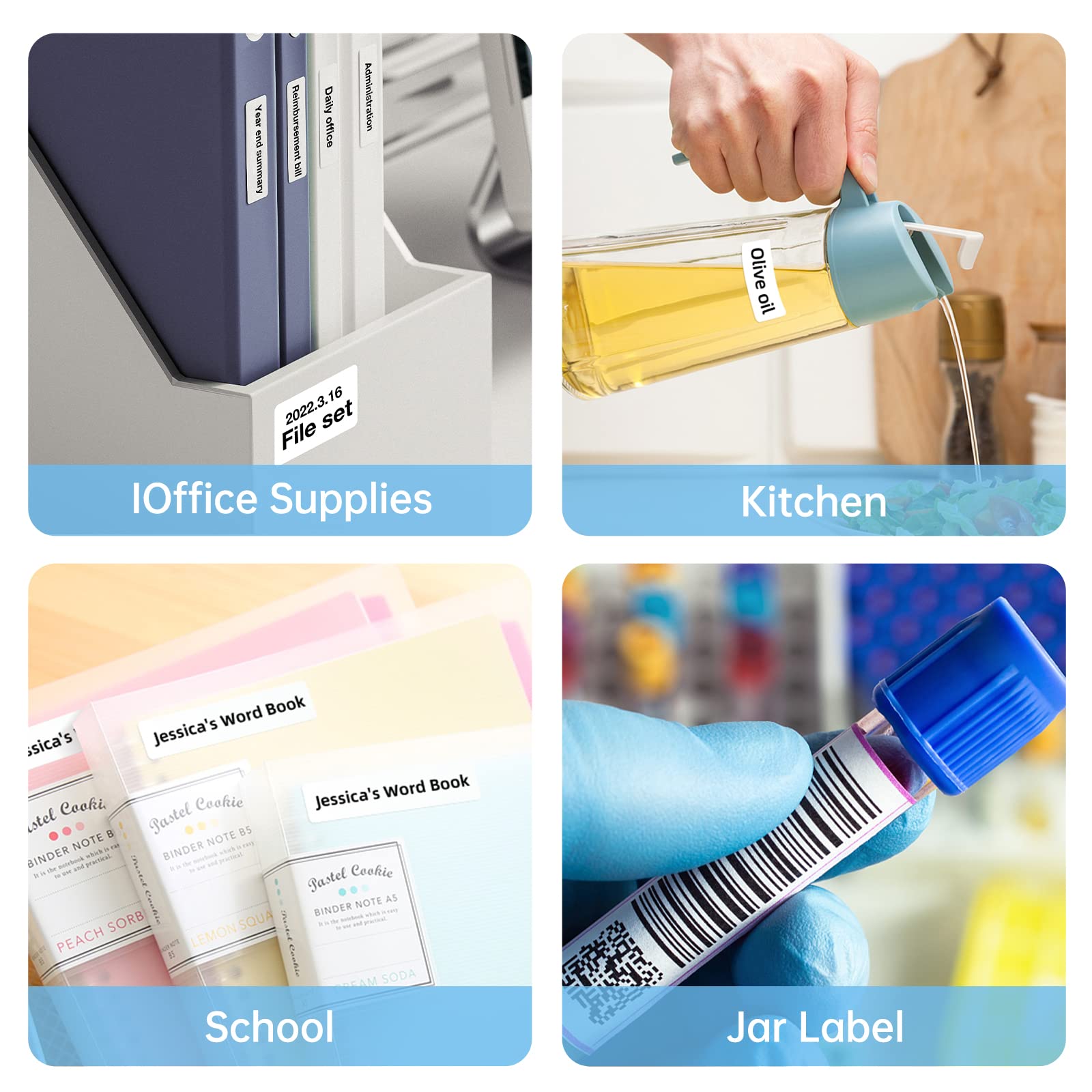 NIIMBOT D110 Label Maker Machine with Tape, Portable Small Thermal Sticker Printer with 0.59''x1.18'' Labels