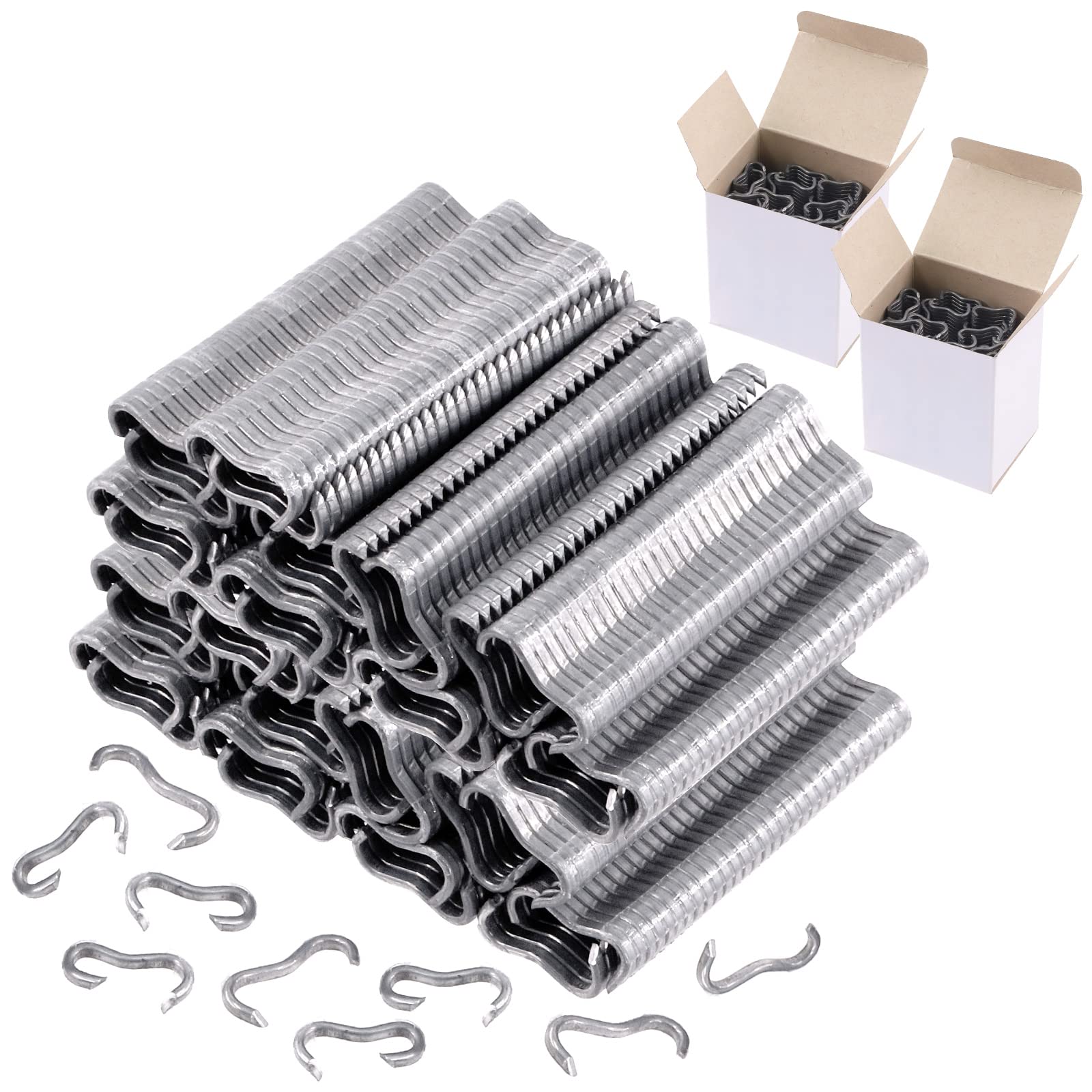 Wokape 1200Pcs Type M Nails Galvanized Steel M Clips for Fence Cages Mesh Fasten Installation — image 1
