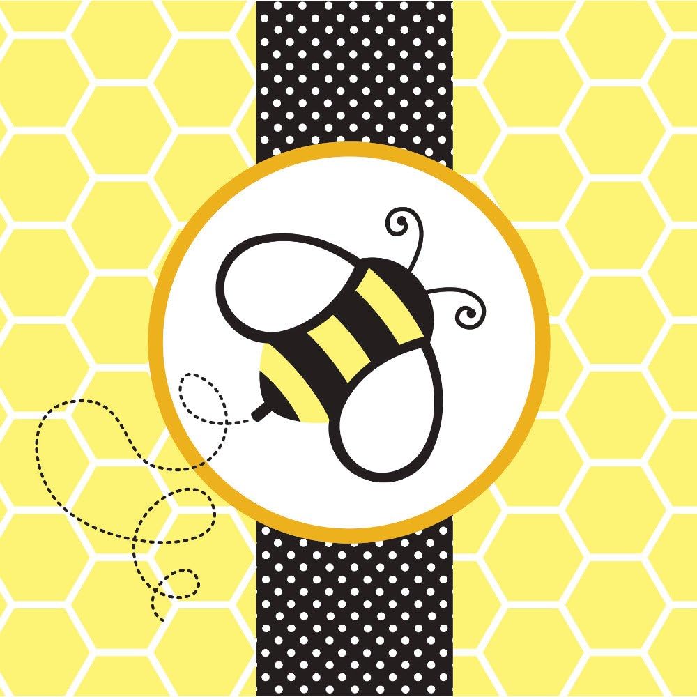 Creative Converting Baby Shower Buzz 18 Count 2-Ply Paper Lunch Napkins