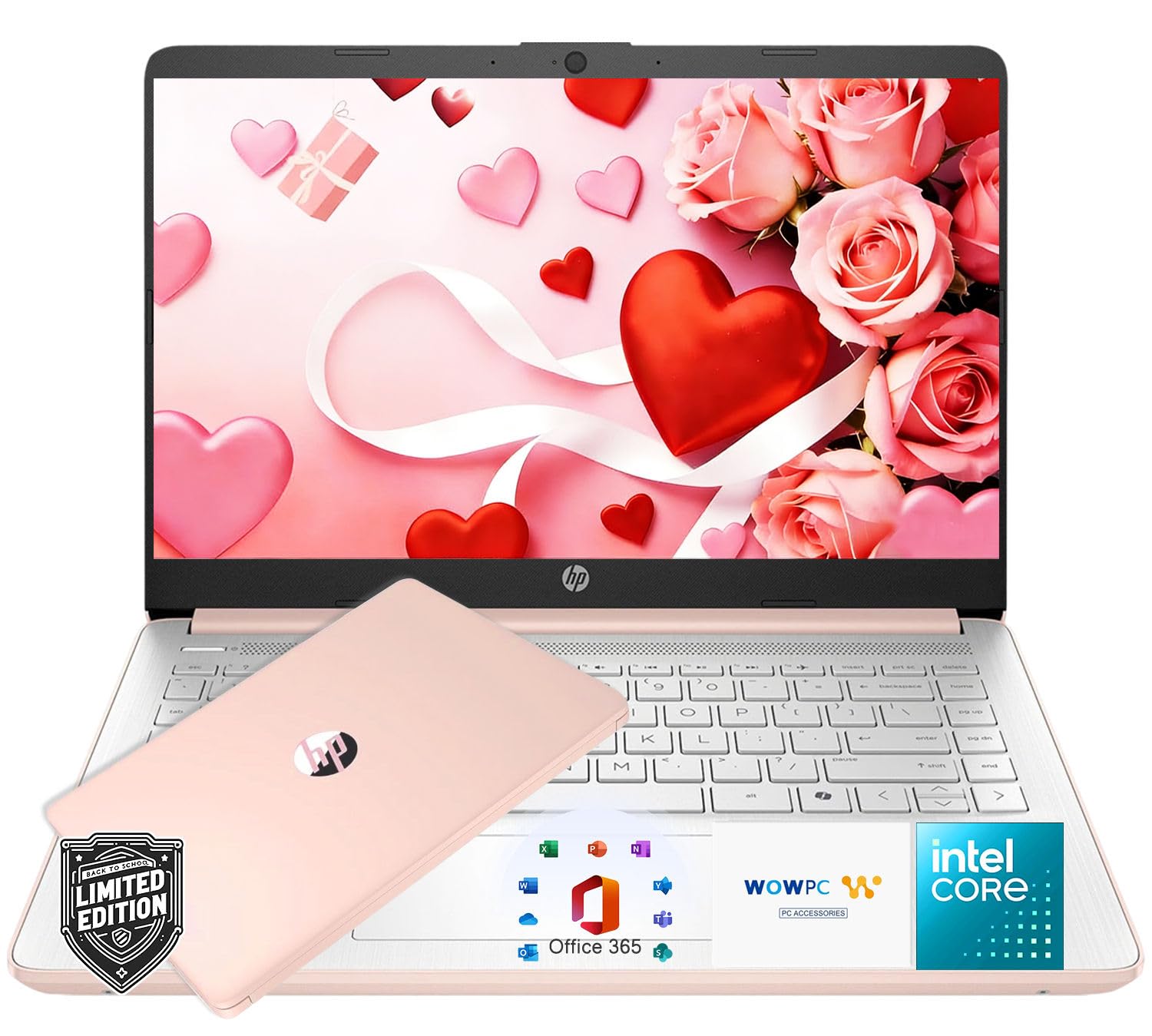 HP Latest Ultrabook Laptop with Copilot AI - 1.2TB Storage - 8GB RAM - Intel Core | Microsoft Office 365 Included, 192GB SSD + 1TB Cloud Storage, Webcam, Windows 11 no Mouse | Essential Laptop Image