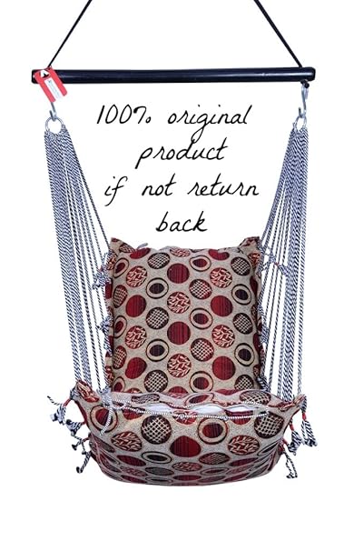 Kkriya Home Decor Jumbo Hammock N Swing In Red & Black Circle Design