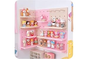 HGYZE Peg Boards for Wall with Shelf & Hooks, No Punching Craft Storage, Small Pegboard Ledges Organizer for Hanging Keychain