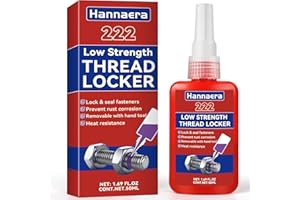 HANNAERA 222 Threadlocker Purple 1.69Fl oz/50ml, Low-Strength Thread Lock, Lock Tight and Seal Fasteners, Anaerobic, All-Purpose, Non-Corrosive