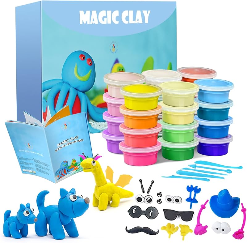 EssenSon Modelling Clay Kit 24 Colours Air Dry with Tools Accessories