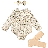 GRNSHTS Newborn Baby Girl Clothes Ruffle Rompers Toddler Fall Outfits for Girls Set Little Girl Fall Winter Clothing