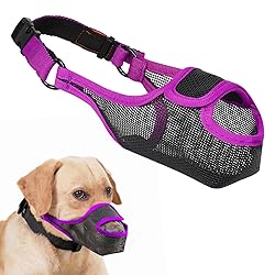 LUCKYPAW Dog Muzzle, Patented Mesh Muzzle for Large