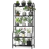 Yutrchey 5-Tier Metal Plant Stand Indoor Outdoor, Waterproof Flower Stand for Multiple Pots, Heavy Duty Plant Stands for Livi