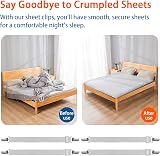 SUNRIZ Bed Sheet Clips 4 Pcs Adjustable 55-250 cm Elastic Fasteners view 2