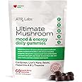 ATRx Labs Ultimate Mushroom Daily Gummies - Mushroom Gummies with Cordyceps, Lion’s Mane, and Reishi, Plus Huperzine A & L-Theanine, May Improve Mood and Energy, Apple Berry Flavor, 60 Gummies