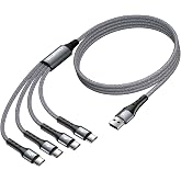 SIQIWO Multi USB C Cable Fast Charging, [4FT/2 Pack] QC 3.0(3A) USB C Splitter Cable, 4 in 1 Charger Cord with 4 Type C Ports