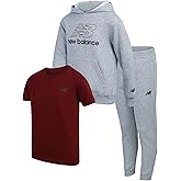 New Balance Boys Jogger Set - 3 Piece Outfit with Pullover Hoodie, Graphic Tee & Boys Jogger Pants - Athletic Outfit (4-12)