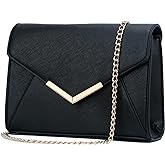 KKXIU Women Elegant Faux Leather Evening Envelope Clutch Purse Foldover Bags for Party Wedding Prom