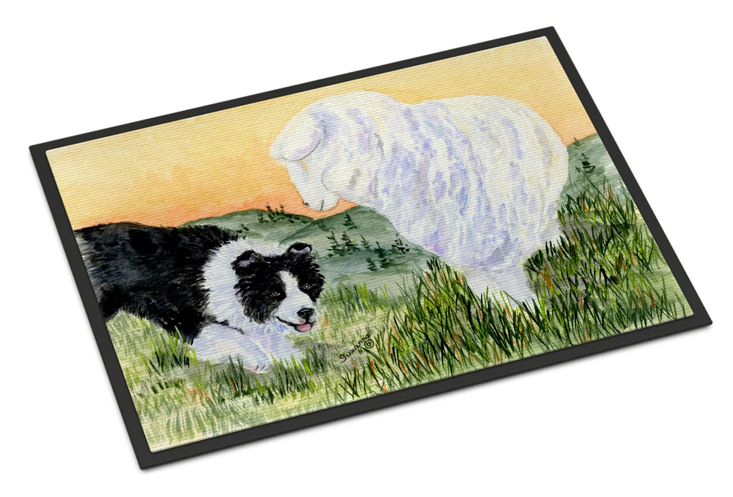 Caroline's Treasures SS8103MAT Border Collie Indoor Outdoor Doormat, 18 inches x 27 inches, Multicolor