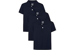 OHD 3 Pack Boys Polo Shirt Uniform School Polo Shirts for Boys Multiple Color Kids Short Sleeve Polo Size 3T-14