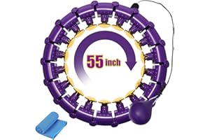 KJP Infinity Hula Fit Hoop Plus Size Weighted Hoola Hoop for Adult Weight Loss,Infinity Exercise Hoola Hoops for Women,Workout Smart Hoop with Yoga Towel