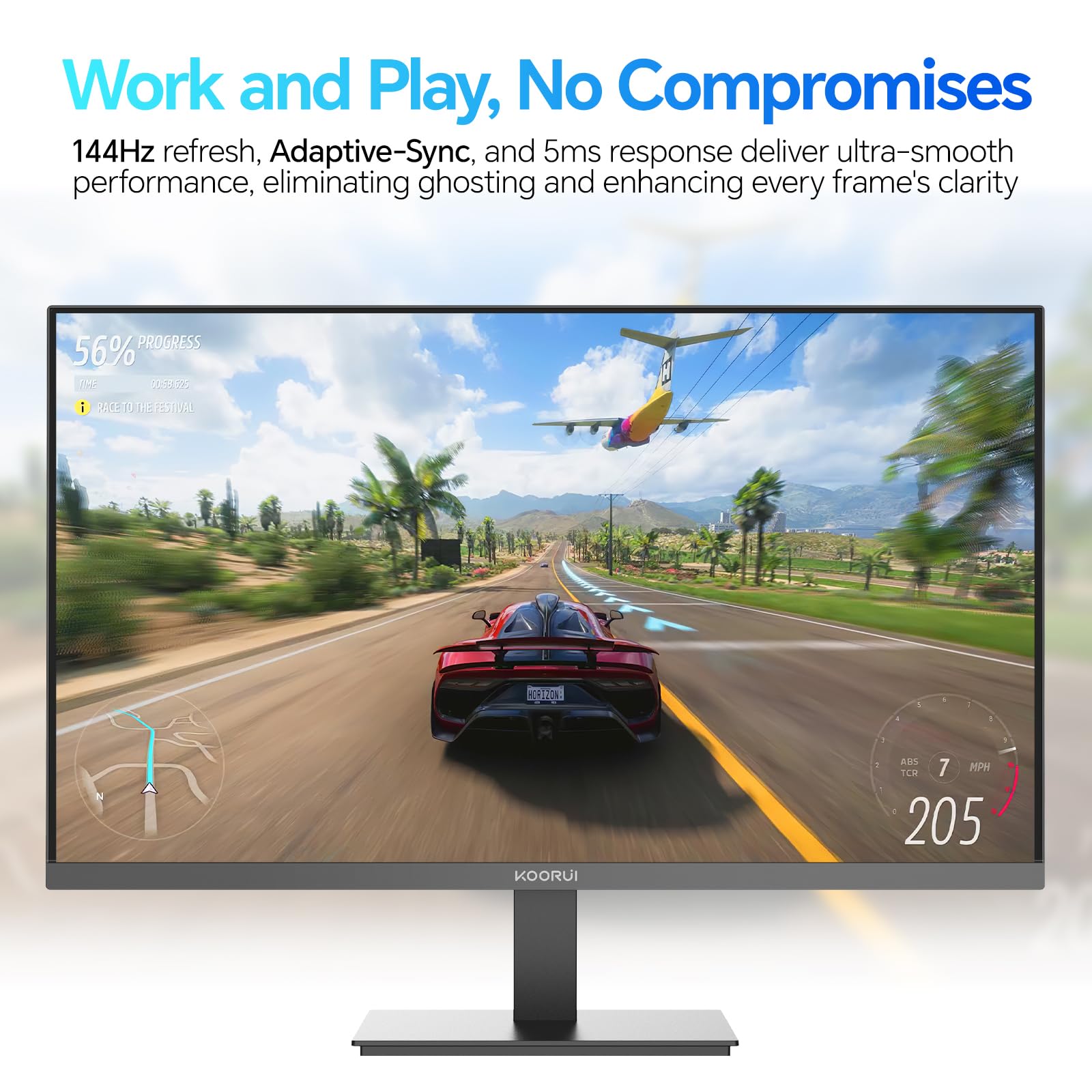 Koorui E2711K Monitor Rear Ports Showing Hdmi And Vga Connectivity