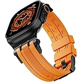 Sport Bands Compatible with Apple Watch Ultra 2/1 Band 49mm for Men,Soft Silicone Replacement Luxury Strap for iWatch Series 10 46mm, 9/8/7 45mm, SE2/SE 6/5/4 44mm, 3/2/1 42mm