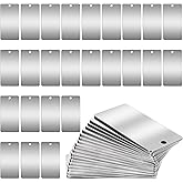 Metal Engraving Blanks Stainless Steel Tags Rectangle Blank Tags Metal Stamping Blanks Metal Tags 1 Inch x 2 Inch, 25 Pack