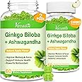 Vazatisi Ginkgo Biloba Gummies with Panax Ginseng for Better Mood and Focus, Booster Brain Health, 120 Vegan Apple Flavor Gummies