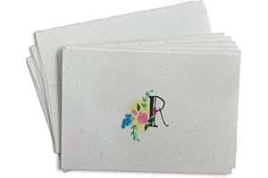Sugartown Greetings Floral Monogram Note Cards - 24 Stationery Note Cards with Envelopes (Letter R)