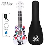 Honsing Kids Ukulele,Soprano Ukulele Beginner,Whale design Hawaii kids Guitar Uk