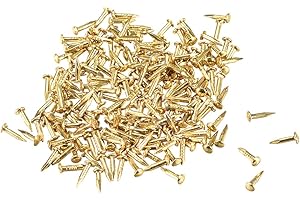 uxcell Small Tiny Nails 1.2x6mm(DXL) for Wooden DIY Decorative Pictures Boxes Household Accessories Brass Tone 200pcs
