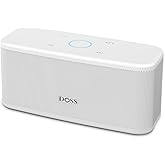 DOSS SoundBox Plus Bluetooth Speaker with Superior Sound, Bluetooth 5.0, Wireless Stereo Pairing, Built-in Mic, 20H Playtime, Portable for Hking, Beach, Camping. Outdoor, Home - White. Upgrade version