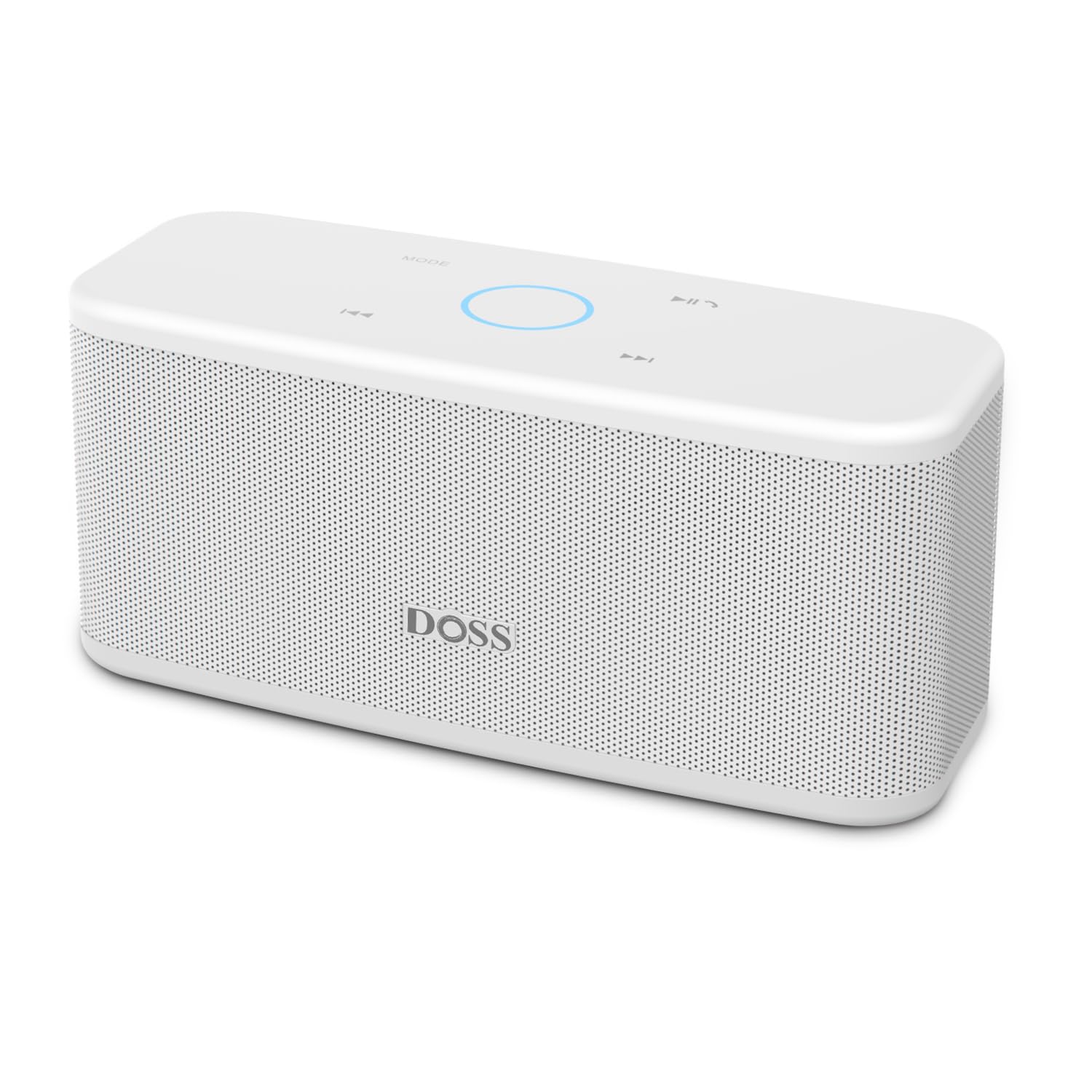 DOSS Bluetooth Speaker, SoundBox Plus Portable Wireless Bluetooth Speaker with 16W HD Sound and Deep Bass, Wireless Stereo Pairing, 20H Playtime, Wireless Speaker for Home, Outdoor, Travel -White