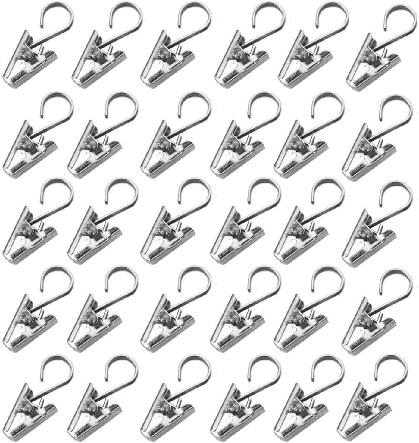 Golden AppleHeavy Duty Stainless Steel Metal Clips w/Hook for Curtain, Photos, Art Craft Hanger Hanging Clips Home Decoration (30 Pack)